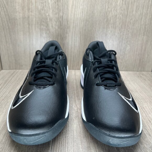 Nike Team Hustle Quick 3 Basketball Shoes Boys 6Y Leather Black Metallic Silver - Picture 3 of 12